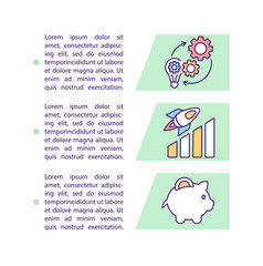 Financial direction concept icon with text. Analysis, development perspective and economic solutions PPT page vector template. Brochure, magazine, booklet design element with linear illustrations