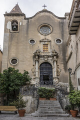 Carved Baroque portal of Santo Stefano Church also known as church of Purgatory (Chiesa del...