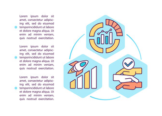 Efficiency consulting concept icon with text. Team of leaders and consultants working on development PPT page vector template. Brochure, magazine, booklet design element with linear illustrations