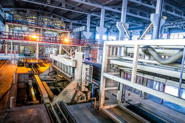 process of producing aerated concrete blocks at factory