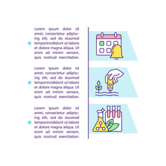 Accurate fertilizer application concept icon with text. Precision agricultural. Nutrient management. PPT page vector template. Brochure, magazine, booklet design element with linear illustrations