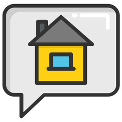 
Flat vector icon design of an online property business
