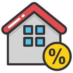 
Flat icon of adjoining buildings, residential community
