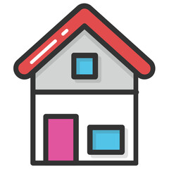 
A traditional small house flat vector icon design
