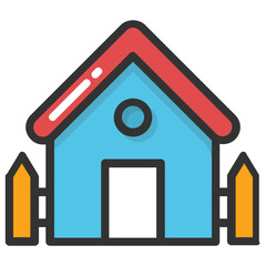 

A traditional small house flat vector icon design
