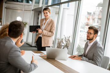 Multiethnic business people working together in the office