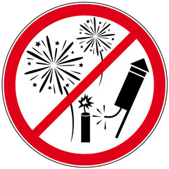 Feuerwerk verboten - B&ouml;ller anz&uuml;nden untersagt - Verbotsschild