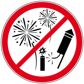 Feuerwerk verboten - Böller anzünden untersagt - Verbotsschild