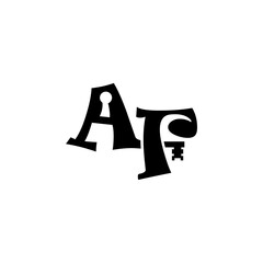 Initial letter AF logo isolated on white background