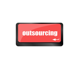 outsourcing word button on computer keyboard key