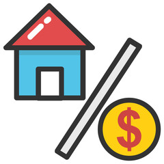 
Property interest on a personal home flat icon
