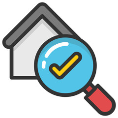 
A flat icon of house inspection cleared by authorities
