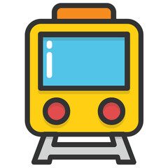 
A locomotive solution for public, tram flat icon
