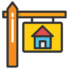 
Signboard of personal property flat icon
