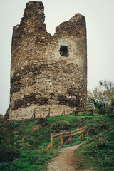 Vrdnik tower and a fortress on an autumn day. Fruska Gora, Serbia - 392937714