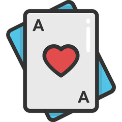 
Flat vector icon design of an ace of heart, cards game
