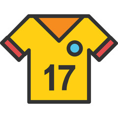 
Flat vector icon design of a sport shirt yellow color
