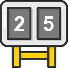 
A digital scoreboard, flat vector icon design
