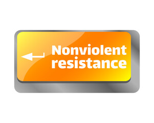Nonviolent resistance . Close up of keyboard, enter computer key.