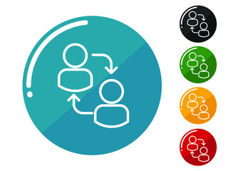 User switch flat icon set. flat design vector illustration in 5 colors options for web design - 02