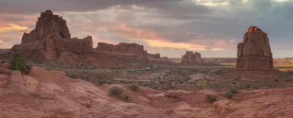 Arches national park environment in panoramic