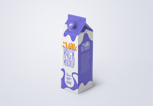 Milk Carton Box Mockup for Vehicle Branding and Fleet Design