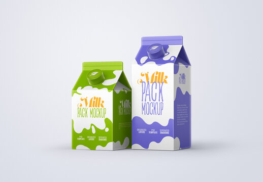 Milk Carton Box Mockups for Vehicle Branding and Fleet Design