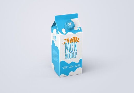 Milk Carton Box Mockup for Vehicle Branding and Fleet Design