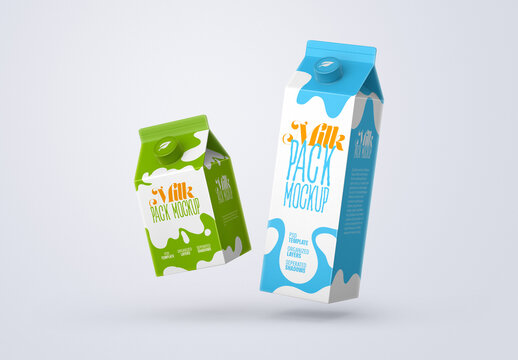 Milk Carton Box Mockups for Vehicle Branding and Fleet Design