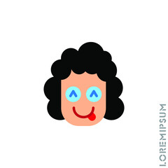 Playful smile girl, woman icon. Simple vector of emoji icons for ui and ux, website or mobile application. isolated with tongue out icon. color on white background