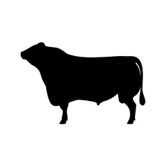 Bull silhouette icon. The Best Beef Cattle Breeds. Farm animals. Vector Illustration.
