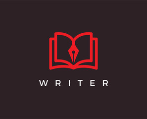 minimal writer logo template - vector illustration