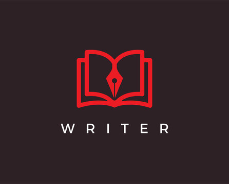 minimal writer logo template - vector illustration