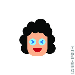 Emoticon vector girl, woman icon on white background. vector emoticon icon symbol sign from modern user interface collection for mobile concept and web apps design. Laugh, emoji icon vector, emotion. 