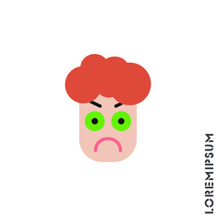 Angry icon vector. Furious Face Emoticon boy, man Icon Vector Illustration. color Style. 