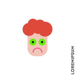 Sad boy, man icon vector, emoticon symbol. Modern symbol for web and mobile apps. Very Sad Emoticon Icon Vector Illustration. color Style.