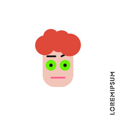 Confused Thinking Emoticon boy, man Icon Vector Illustration. color Style. 