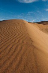 landscape with desert dunes and blue sky
