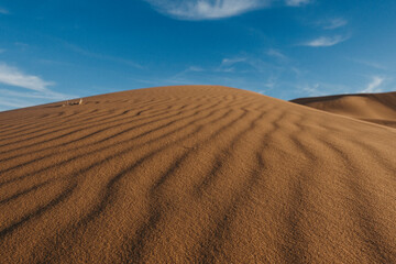 landscape with desert dunes and blue sky