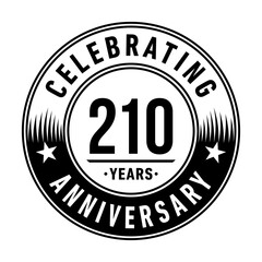 Fototapeta premium 210 years anniversary logo template. Vector and illustration. 