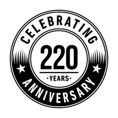 Fototapeta premium 220 years anniversary logo template. Vector and illustration. 