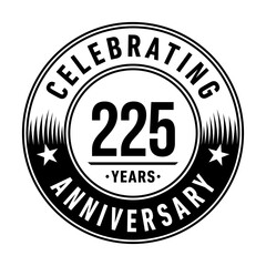 Fototapeta premium 225 years anniversary logo template. Vector and illustration. 