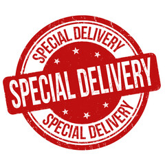 Special delivery grunge rubber stamp