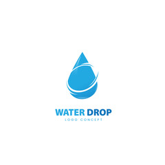 Drop Water Logo Design Template Flat Style Vector 