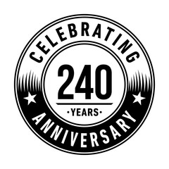 240 years anniversary logo template. Vector and illustration.
