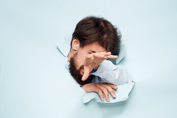 A man breaks through a wall of emotion at a job office official