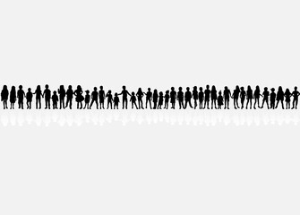 Naklejka premium Silhouette of children on white background. 