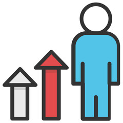 
Flat icon design of bar graph symbolising web analytics
