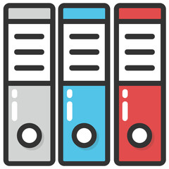 
Flat design icon of box files or archive files 
