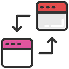 
Website hierarchy or site map flat vector icon
